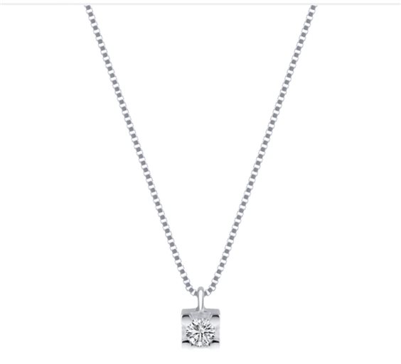 Collier Demetra Femme ESSENTIAL in Or blanc Diamante 0.06 Ct 032.Q.006.W.A2 - 032.Q.006.W.A2